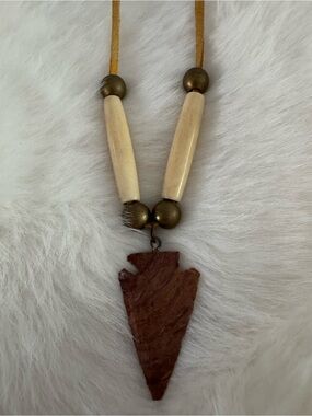Boho Brown Genuine Arrowhead Pendant Necklace